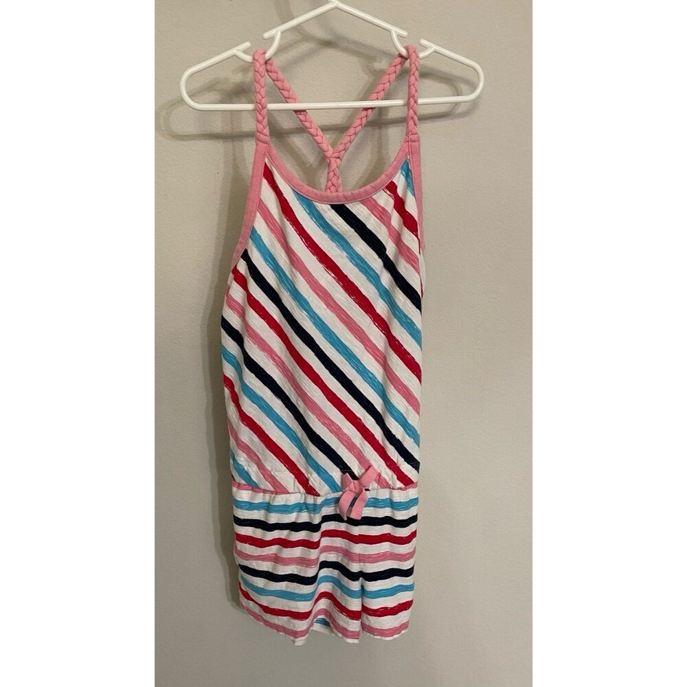 Hatley Girl Stripe Romper Outfit, Size Youth 7